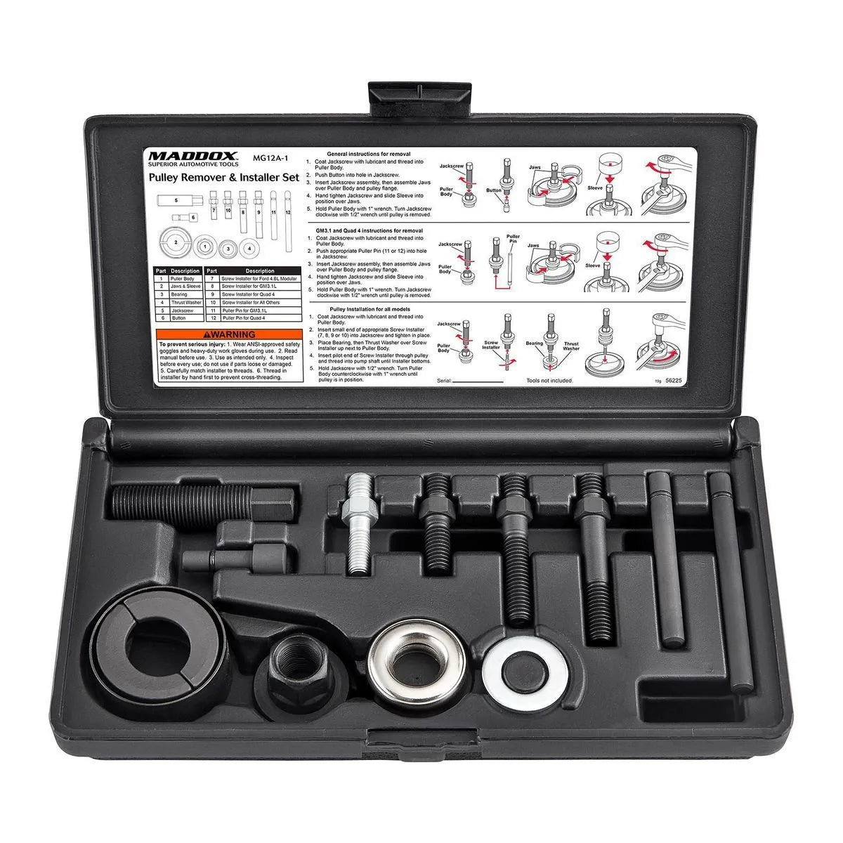 Kit Extractor e Instalador de Poleas Alternador 12 Piezas - Maddox