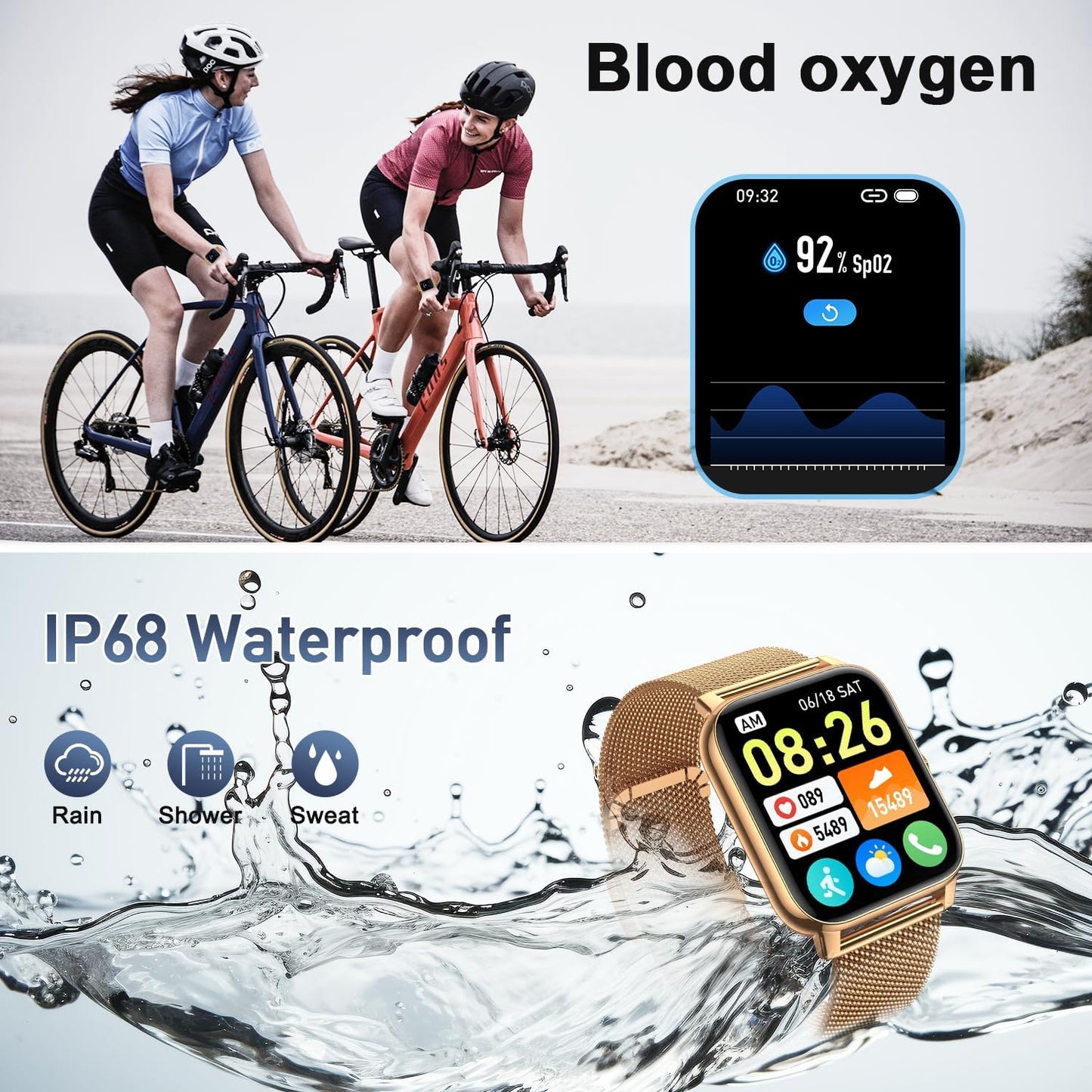 Smartwatch 1.85" Llamadas IP68 112 Deportes P90 - Boquaw