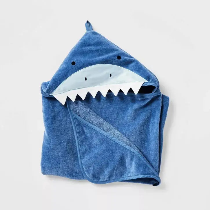 Toalla Con Capucha Tiburón Infantil Algodón - Pillowfort