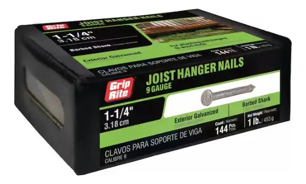 Clavos 1-1/4 X 9 Ga Caja 1 Lb Joist Hanger - Grip-rite