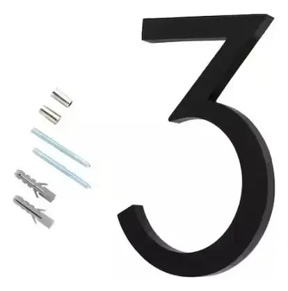 Número De Casa Moderno 10in (25cm) Negro Mate - Everbilt