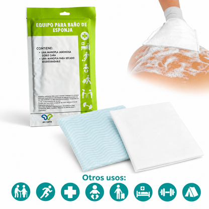 Baño En Seco Manopla Jabonosa + Secado - Av Safe