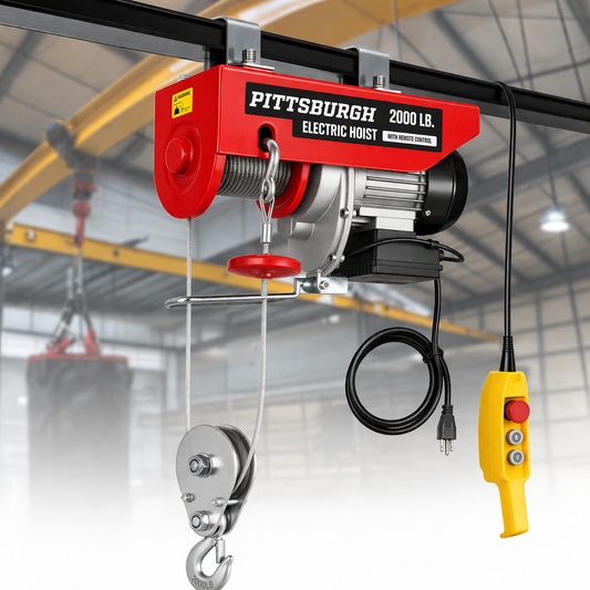 Winch Eléctrico 2000 lb 33 pies/min Control Remoto - Pittsburgh (Caja abierta)