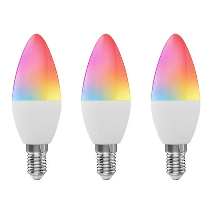 Foco LED RGB WiFi E14 5W Inteligente Multicolor – 3 Pack