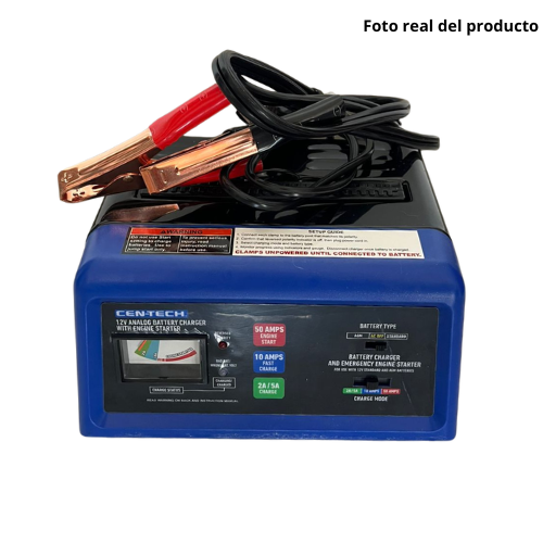 Cargador Analógico de Batería 2/10/50 Amp 12V CEN-TECH (Caja Abierta)