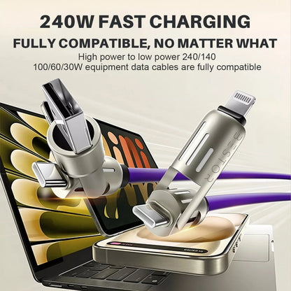 Cable 4 en 1 USB C Lightning Micro USB 240W