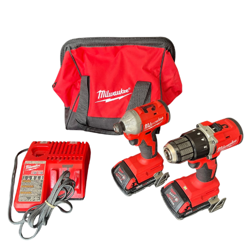 Kit Taladro + Atornillador de Impacto Milwaukee M18 Sin Escobillas 2 Baterías - 3692-22CT (Usado como nuevo)