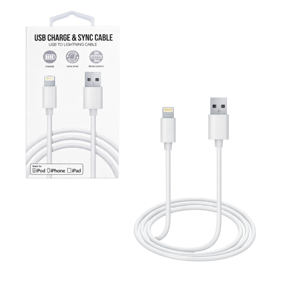 Cable Lightning a USB 1m – Carga y Datos 1m