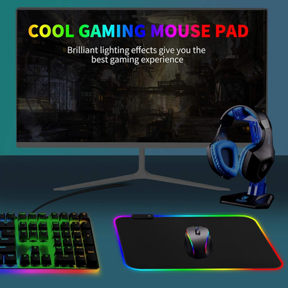 Mouse Pad Gamer RGB LED 35x25 cm Antideslizante JZL001 - ROHZ