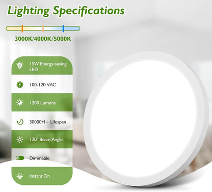 Lámpara LED Techo 7" 15W 3 Tonos Regulable – Brightever (2 Pzas)