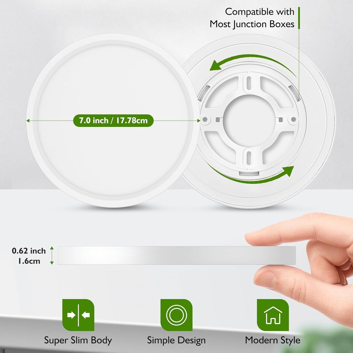Lámpara LED Techo 7" 15W 3 Tonos Regulable – Brightever (2 Pzas)