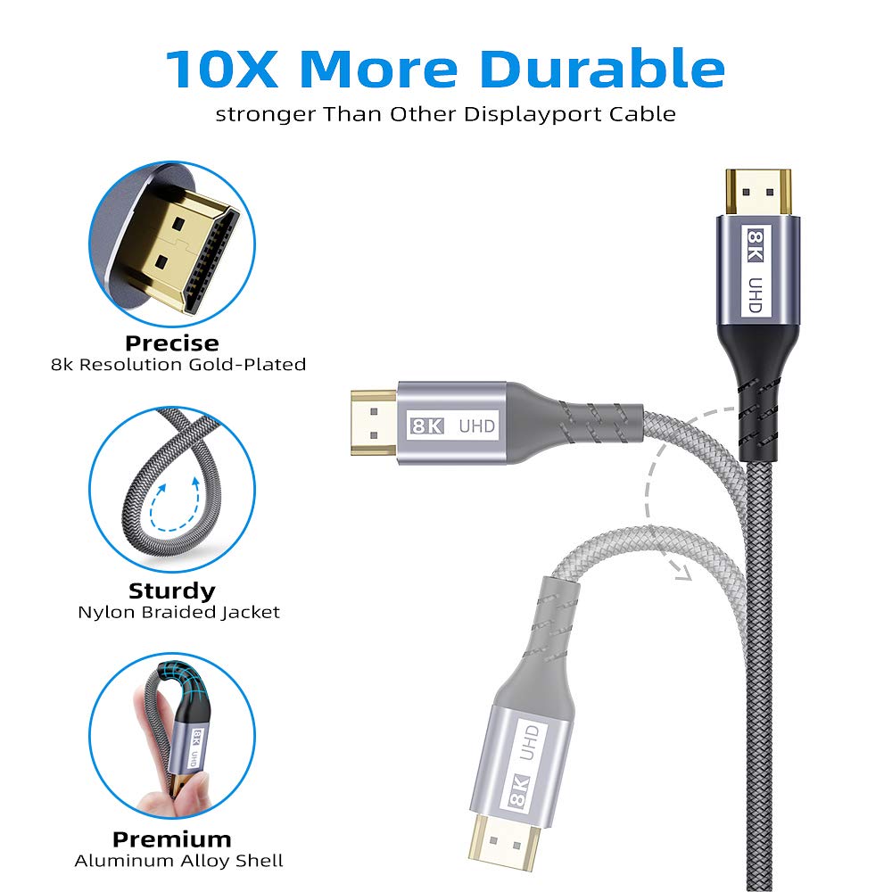 Cable HDMI 2.1 1.8m Alta Velocidad 48Gbps 8K 4K - Yurnero