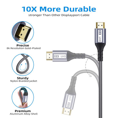 Cable HDMI 2.1 1.8m Alta Velocidad 48Gbps 8K 4K - Yurnero