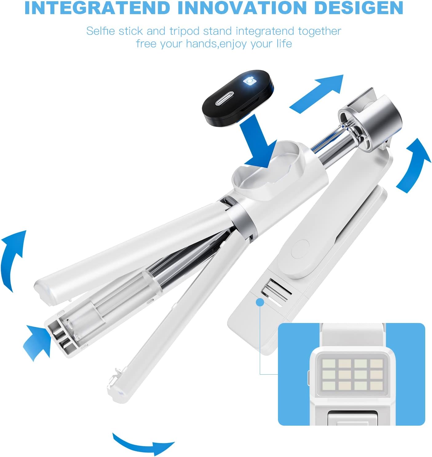 Tripie Selfie Stick Bluetooth Extensible 100cm P60D - Stand