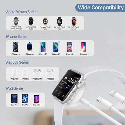 Cable 3 en 1 Apple Watch iPhone USB C 2m – ZHUDELE