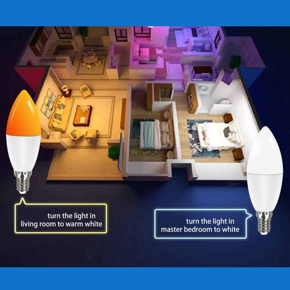 Foco LED RGB WiFi E14 5W Inteligente Multicolor – 3 Pack