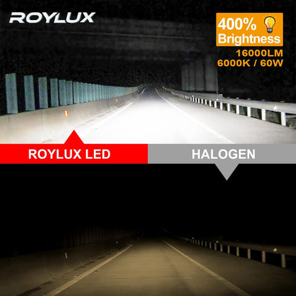 Focos LED 9012 HIR2 60W 16000LM 6000K para Vehículo - Roylux