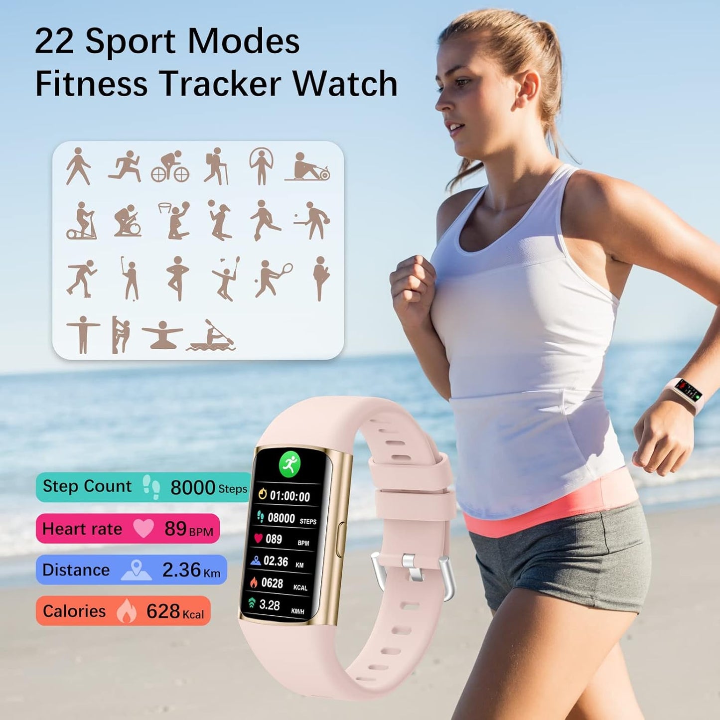 Smartwatch Mujer 1.47" IP68 Fitness - H32 (Caja Abierta)