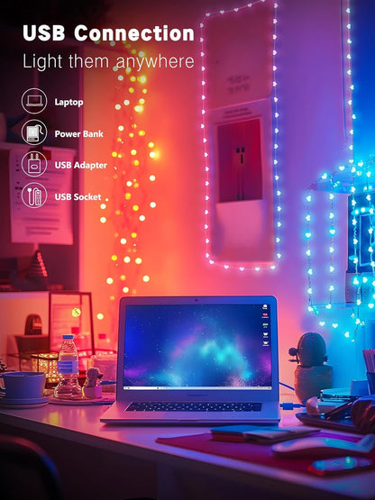 Luces LED Corazón RGB 100 LEDs App USB – Brizled