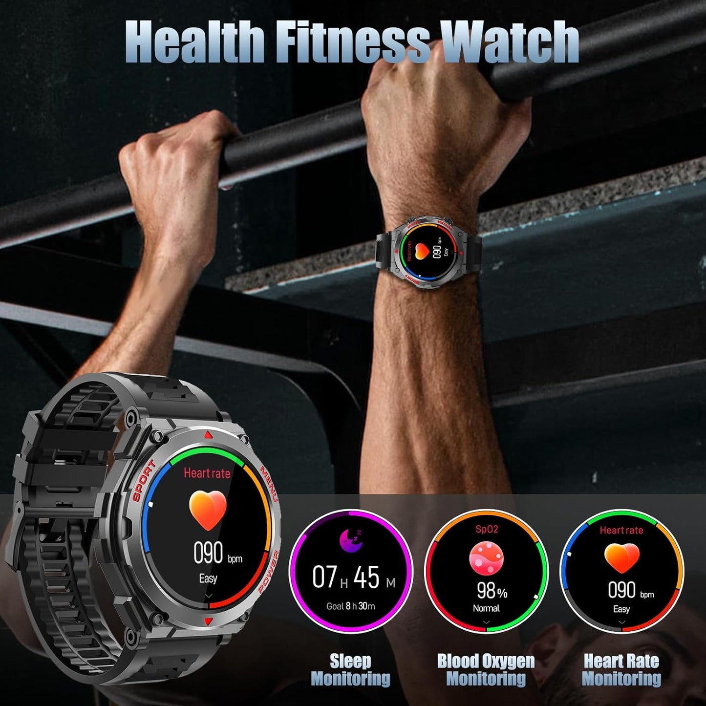 Smartwatch Militar 1.52" Llamadas IP68 S66 - Fitness Tracker