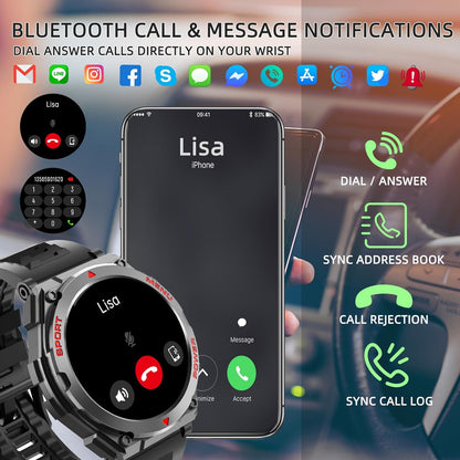 Smartwatch Militar 1.52" Llamadas IP68 S66 - Fitness Tracker