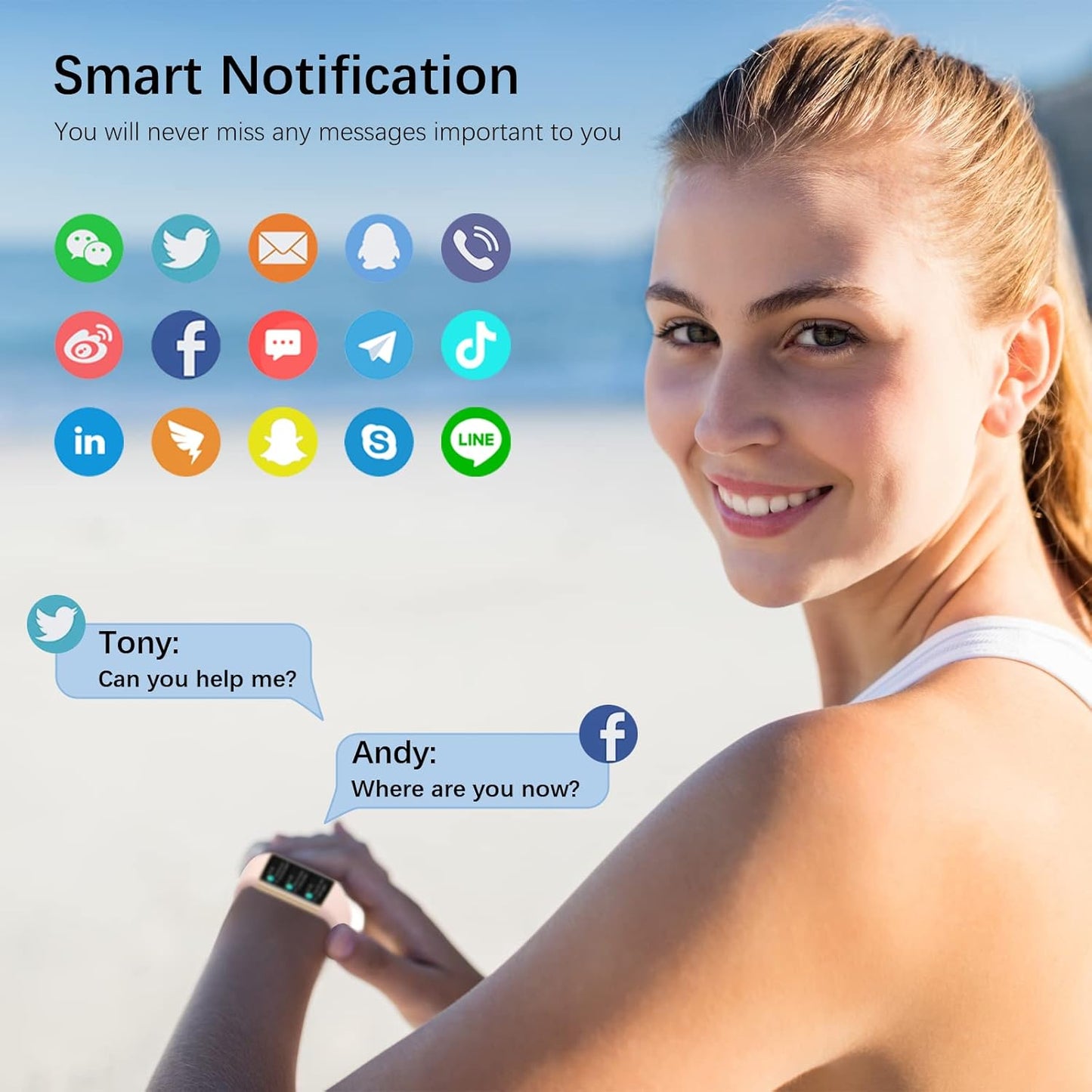 Smartwatch Mujer 1.47" IP68 Fitness - H32 (Caja Abierta)