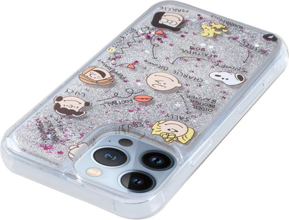 Funda iPhone 14 Snoopy Peanuts Brillantina Líquida Glitter
