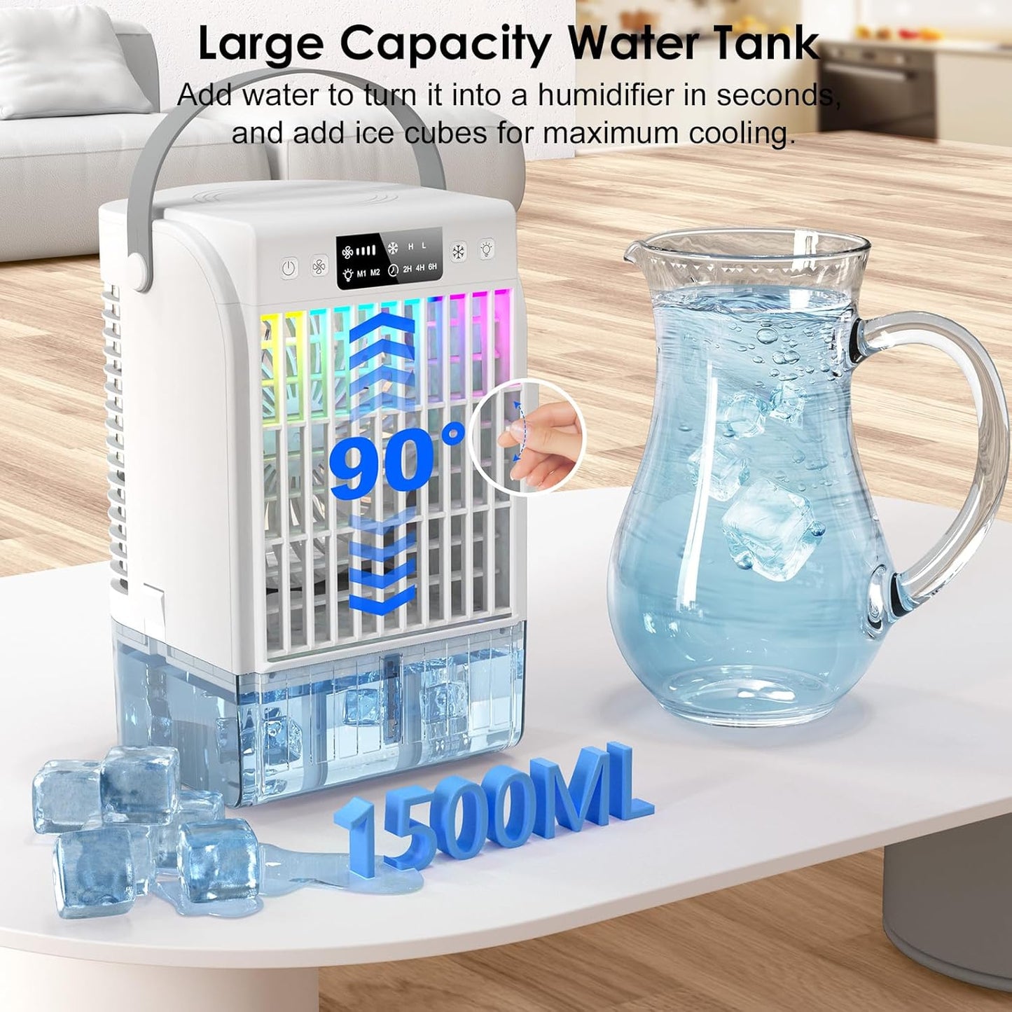 Enfriador De Aire 1.5L RGB Humidificado (Caja Abierta)