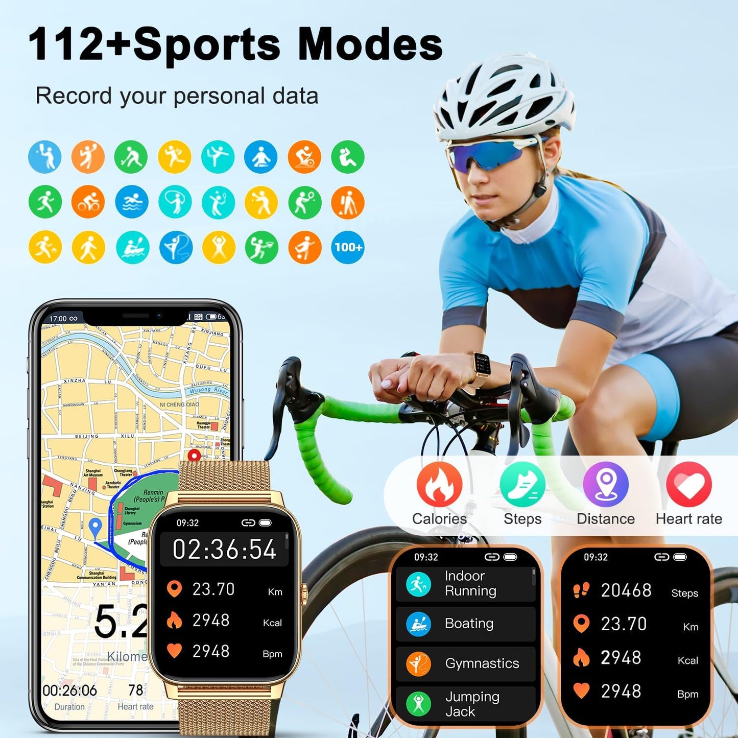 Smartwatch 1.85" Llamadas IP68 112 Deportes P90 - Boquaw