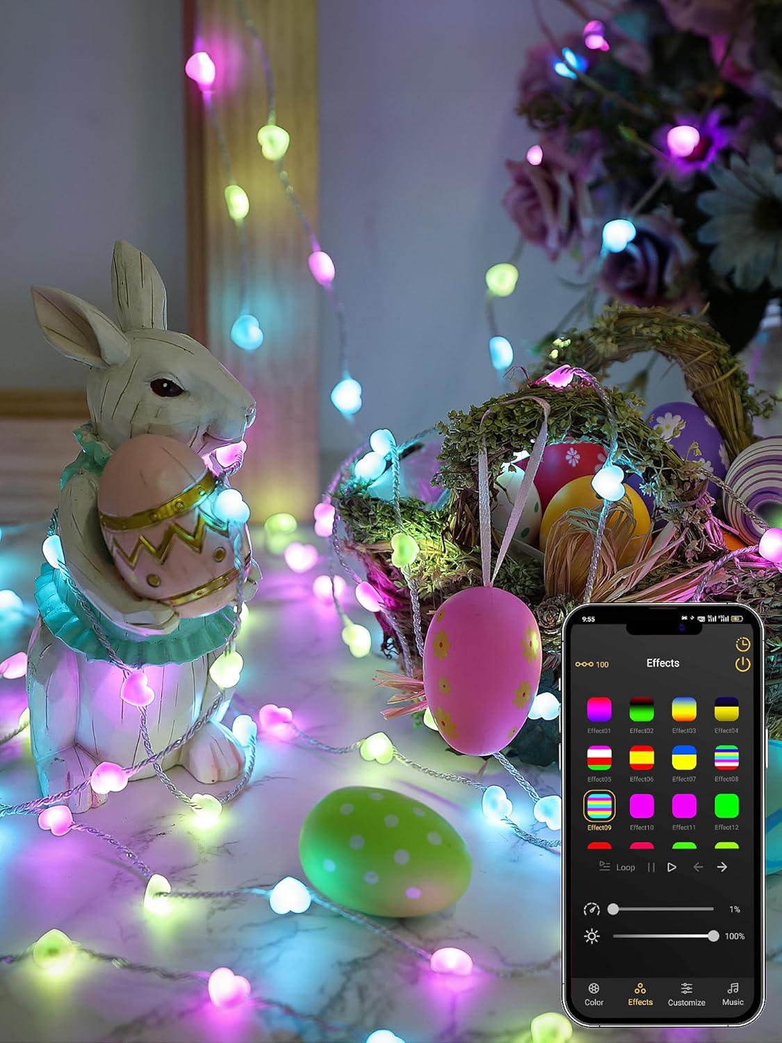 Luces LED Corazón RGB 100 LEDs App USB – Brizled