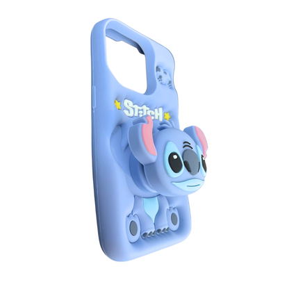 Funda iPhone 13 Pro Stitch 3D Silicona Con Popsocket