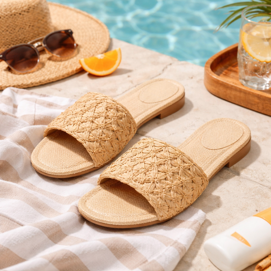 Sandalias Slide Raffia con Memory Foam Mujer – A New Day