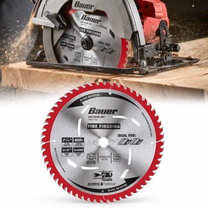 Disco Sierra Circular 7-1/4" 60 Dientes Corte Fino - Bauer