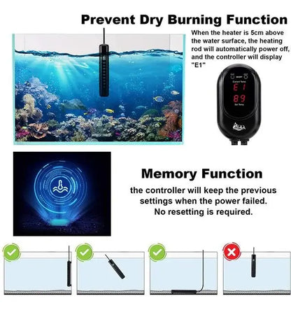 Calentador Acuario Sumergible 100W 95L a 132L - AQQA