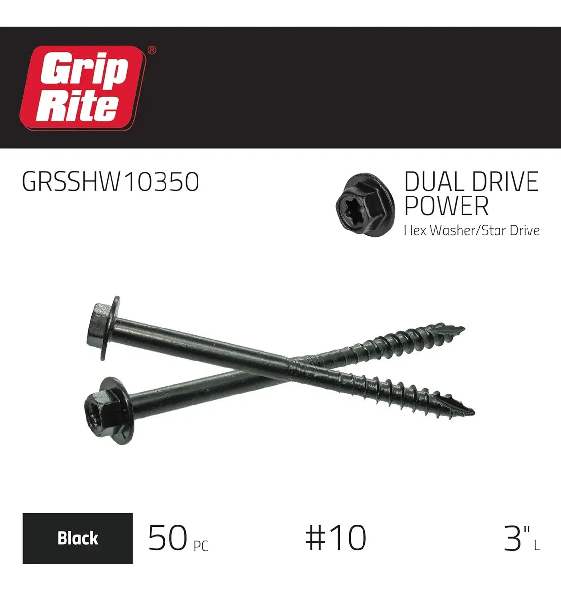 Tornillos Estructurales #10 X 3 In Caja Con 50 - Grip-rite