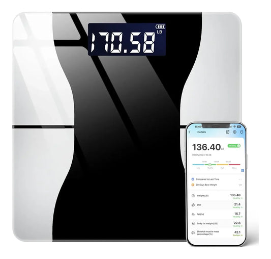 Báscula Inteligente Bluetooth IMC Grasa Corporal Tocnoda