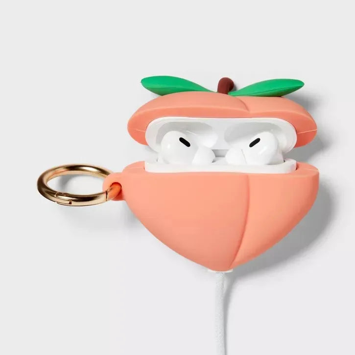 Funda AirPods 3 Silicón Con Clip Peach  Heyday