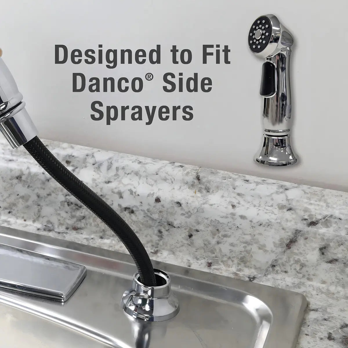 Manguera Side-spray Universal Danco 48 Pul. PVC Trenzado Con Adaptadores