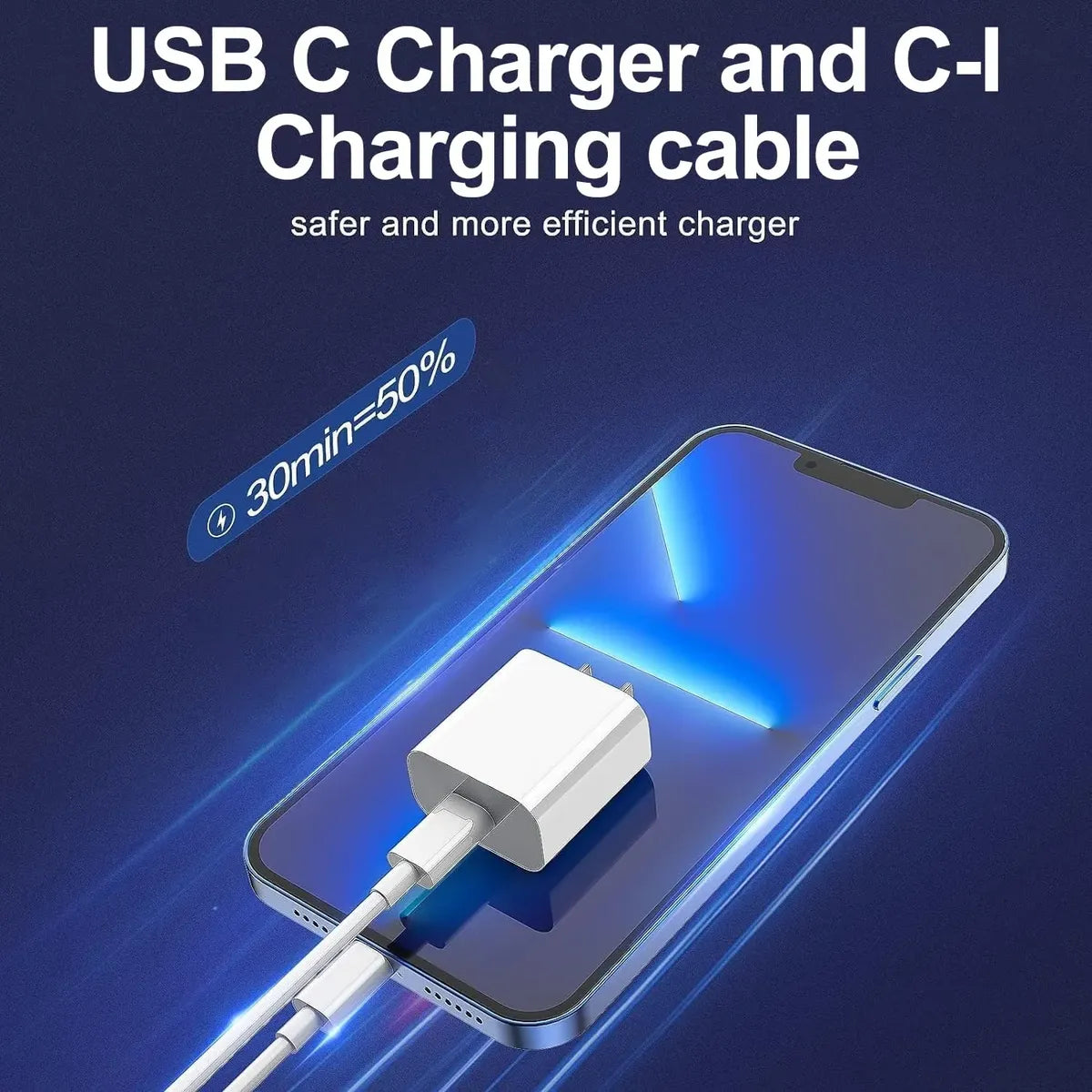 Cargador Rápido iPhone USB-C a Lightning 20W 1.8M MFi - Dayaoncy