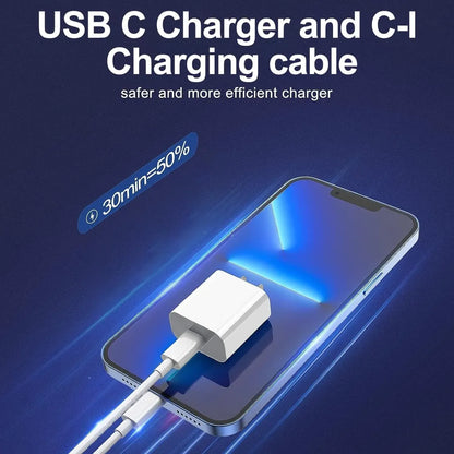 Cargador Rápido iPhone USB-C a Lightning 20W 1.8M MFi - Dayaoncy