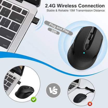 Mouse Inalámbrico USB-C 2.4G 6 Botones DPI - RaceGT
