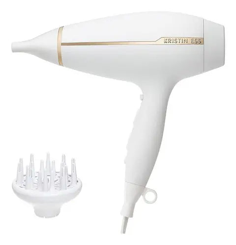 Secadora De Pelo Kristin Ess 1875w Con Difusor Color Blanco