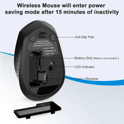 Mouse Inalámbrico USB-C 2.4G 6 Botones DPI - RaceGT