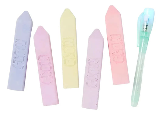 Gises Que Brillan Glow Chalk Con Pluma De Luz - Sun Squad