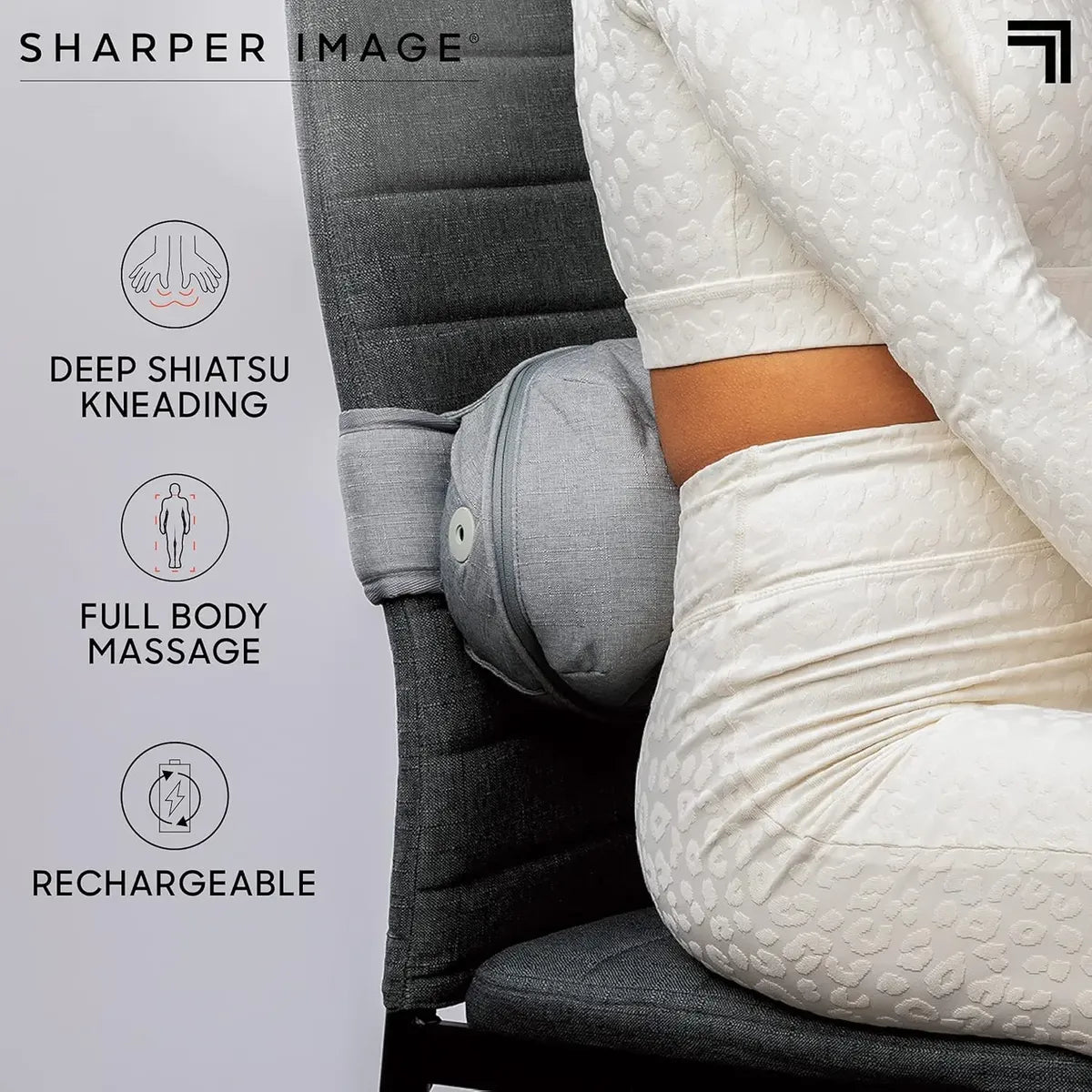 Masajeador Shiatsu Inalámbrico Full Body - Sharper Image