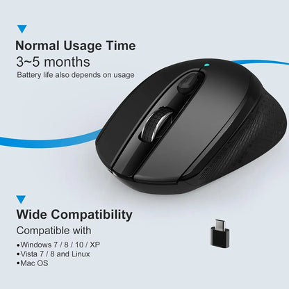 Mouse Inalámbrico USB-C 2.4G 6 Botones DPI - RaceGT
