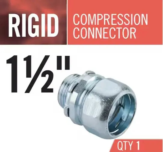 Conector De Compresión Rígido 1-1/2" Zincado Halex