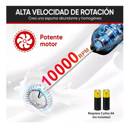 Espumador Eléctrico Ms Café Y Leche De Mano Negro Portátil
