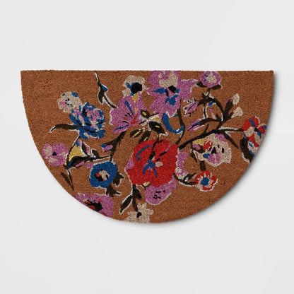 Tapete Exterior Media Luna Floral De Coco - Threshold