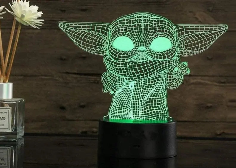 Lámpara Nocturna 3d Baby Yoda Led Multicolor Usb